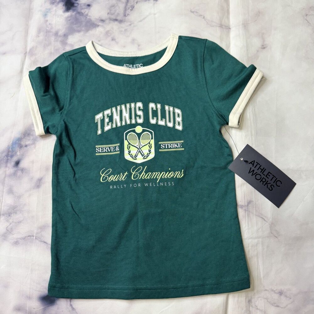 Athletic Works Girls Active Graphic Tee with Short Sleeves
